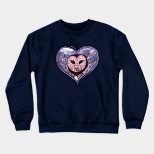 Purple Owl Lovers Crewneck Sweatshirt